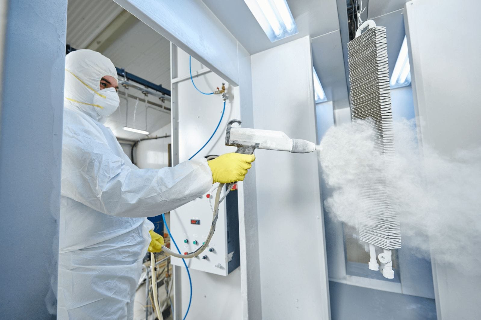 coating spray nozzle on spray painting gun coating car in spray paint booth